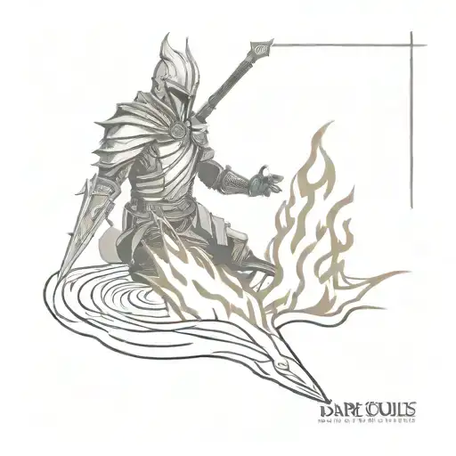 dark souls video game bonfire tattoo design idea