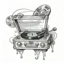record player  tattoo design idea