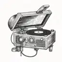 record player  tattoo design idea