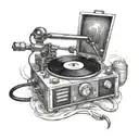 record player  tattoo design idea