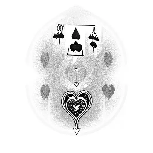ace of hearts card with crosshairs tattoo design idea