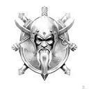 viking armor with axes tattoo design idea
