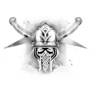 viking armor with axes tattoo design idea