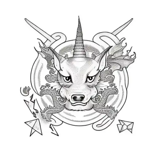 Dragon kids names Jalyn Kylie synacia shibo Sahara Rosie Beatrice Mabel Millie tattoo design idea