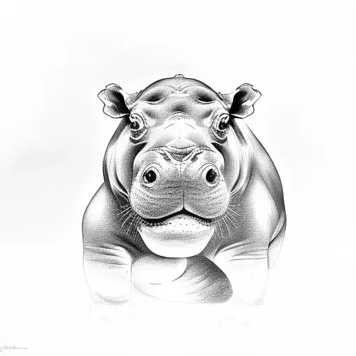 hippo tattoo design idea