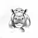 hippo tattoo design idea