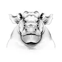 hippo tattoo design idea