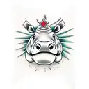 hippo tattoo design idea