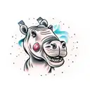 hippo tattoo design idea