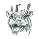 hippo tattoo design idea