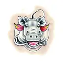 hippo tattoo design idea