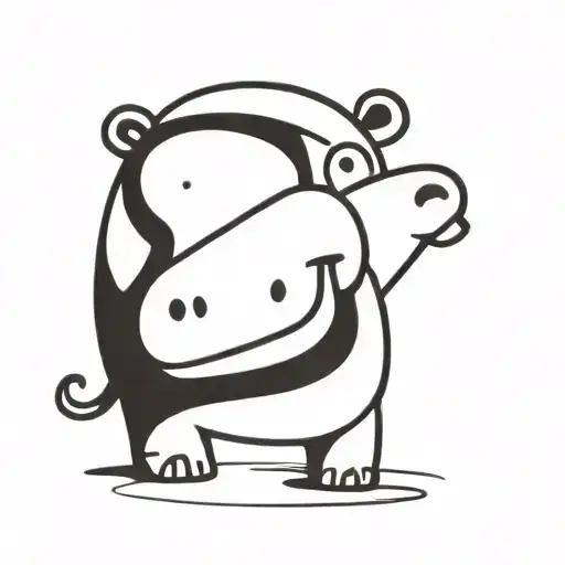 Hippo tattoo design idea