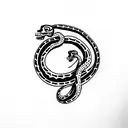 skeleton snake tattoo design idea