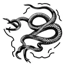 skeleton snake tattoo design idea