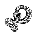 skeleton snake tattoo design idea