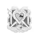 Isaac and Savannah's initials intertwined with a heart tattoo design idea