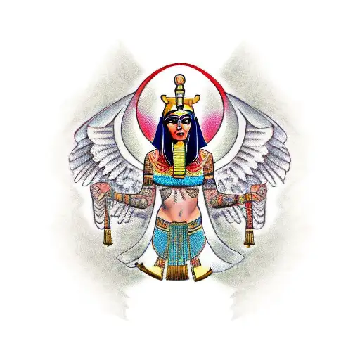 Isis Egyptian godess tattoo design idea
