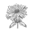 fine line carnation, chrysanthemum and daisy bouquet with stems  tattoo design idea