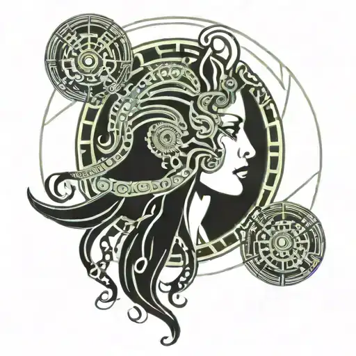Medusa with a semi colon incorporated tattoo design idea