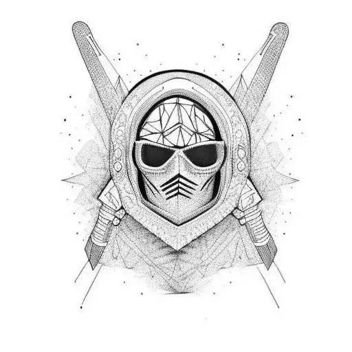 ski mask tattoo design idea