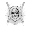 ski mask tattoo design idea