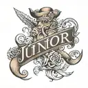 the word "junior"  tattoo design idea