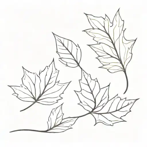 leaves falling tattoo design idea