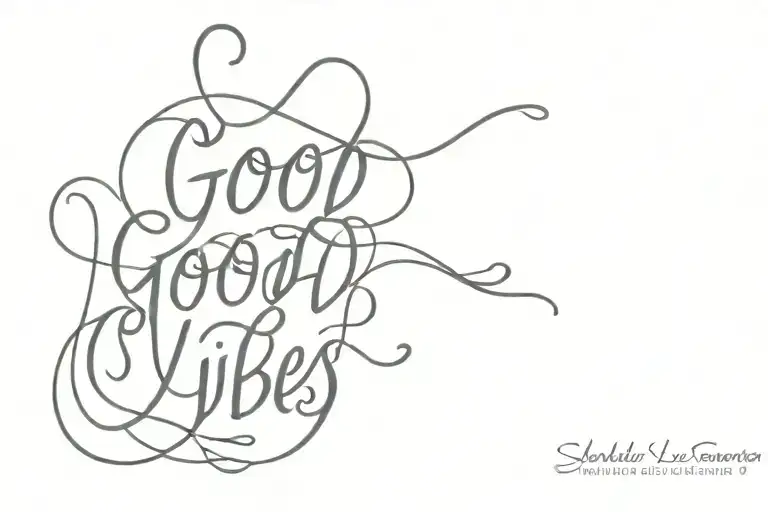 Good vibes script font tattoo design idea