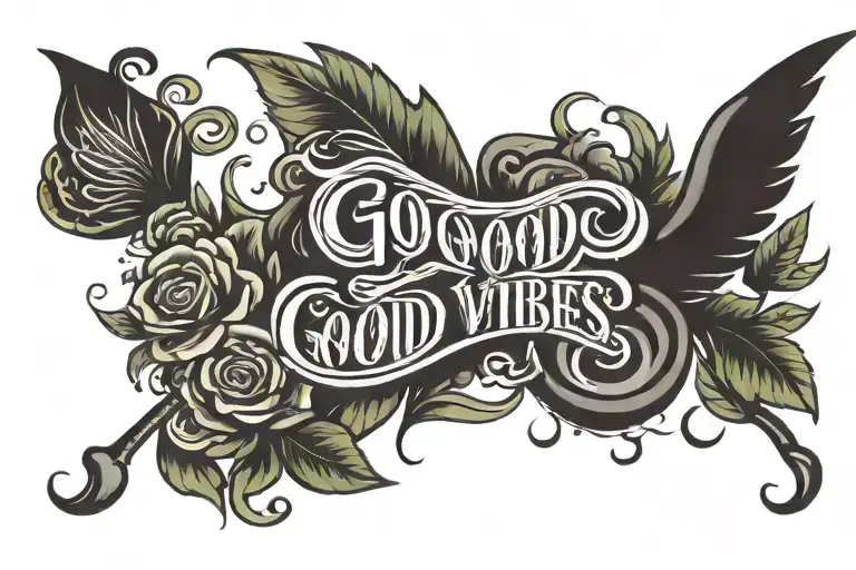 good vibes font tattoo tattoo design idea