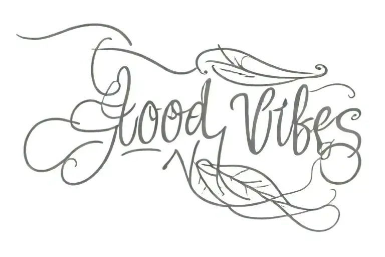 Good vibes script font tattoo design idea