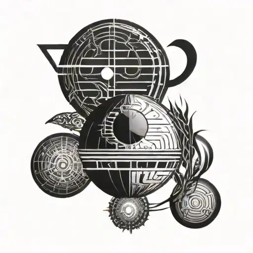 Death Star with tribal tattoo design idea