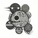 Death Star with tribal tattoo design idea