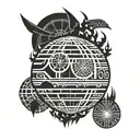 Death Star with tribal tattoo design idea