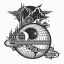Death Star with tribal tattoo design idea