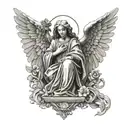 guardian Angel  statue  tattoo design idea