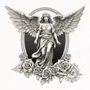 guardian Angel  statue  tattoo design idea