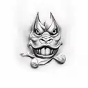 devil cocain tattoo design idea