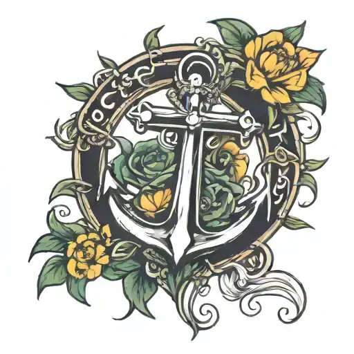 anchor cross tattoo design idea