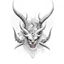 Devil, Glass, sidecut tattoo design idea