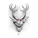 Devil, Glass, sidecut tattoo design idea