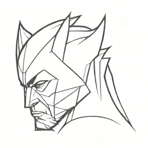 An X made by Wolverine claws. Profile side view tattoo design idea