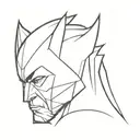 An X made by Wolverine claws. Profile side view tattoo design idea