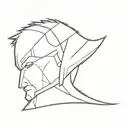 An X made by Wolverine claws. Profile side view tattoo design idea