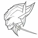 An X made by Wolverine claws. Profile side view tattoo design idea