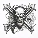 An X symbol made by Wolverine claws tattoo design idea