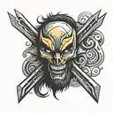 An X symbol made by Wolverine claws tattoo design idea