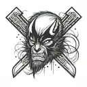 An X symbol made by Wolverine claws tattoo design idea