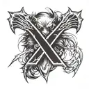 An X symbol made by Wolverine claws tattoo design idea