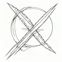 An X symbol made by Wolverine claws tattoo design idea