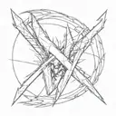 An X symbol made by Wolverine claws tattoo design idea